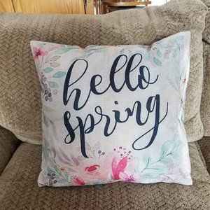 Newhomestyle 20" x 20" Hello Spring Pillow Cover
